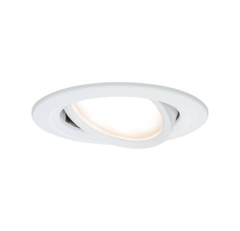 Paulmann LED Einbauleuchte LED Einbauleuchte 3-Step-Dim Coin schwenkbar rund 84mm 50 93484, Dimmbar über Lichtschalter, Schwenkbar, Geringe Einbautiefe von Paulmann