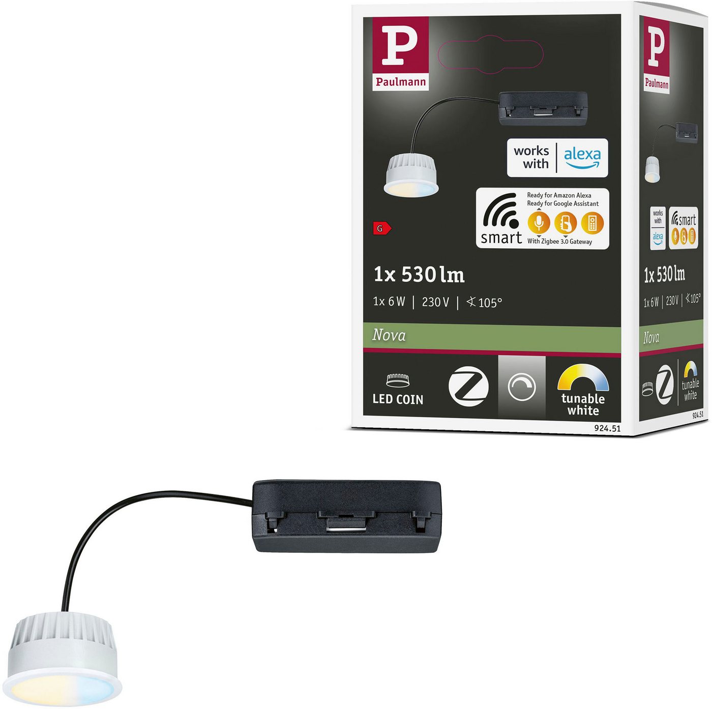 Paulmann LED Einbauleuchte LED Modul Einbauleuchte Tunable White Coin 50mm Satin, LED fest integriert, Tageslichtweiß, Memoryfunktion, Dimmer, Smart Home Paulmann LED Einbauleuchte LED Modul Einbauleuchte Tunable White Coin 50mm Satin, LED fest integriert, Tageslichtweiß, Memoryfunktion, Dimmer, Smart Home von Paulmann