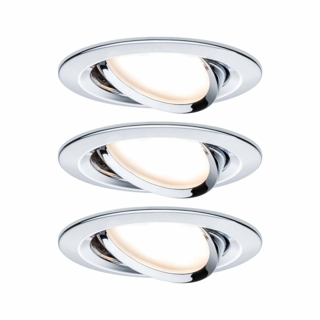 Paulmann LED Einbauleuchte Nova 3er Set chrom Ø 8,4 cm GU10 warmweiß von Paulmann