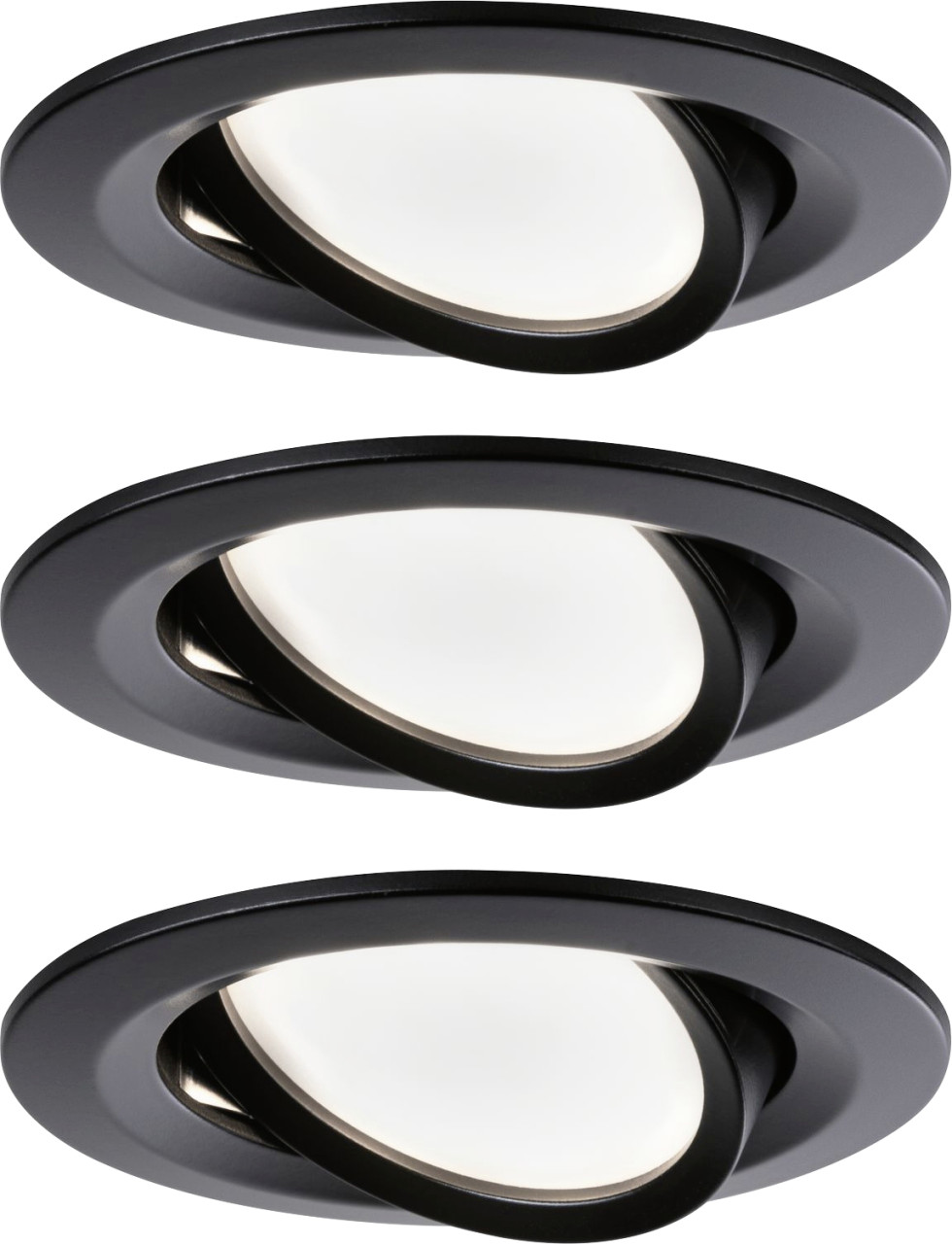 Paulmann LED Einbauleuchte Nova 3er-Set schwarz matt schwenkbar Ø 8,4 cm 3-Step-Dim von Paulmann