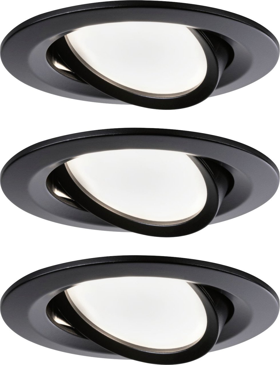 Paulmann LED Einbauleuchte Nova 3er-Set schwarz matt schwenkbar Ø 8,4 cm von Paulmann