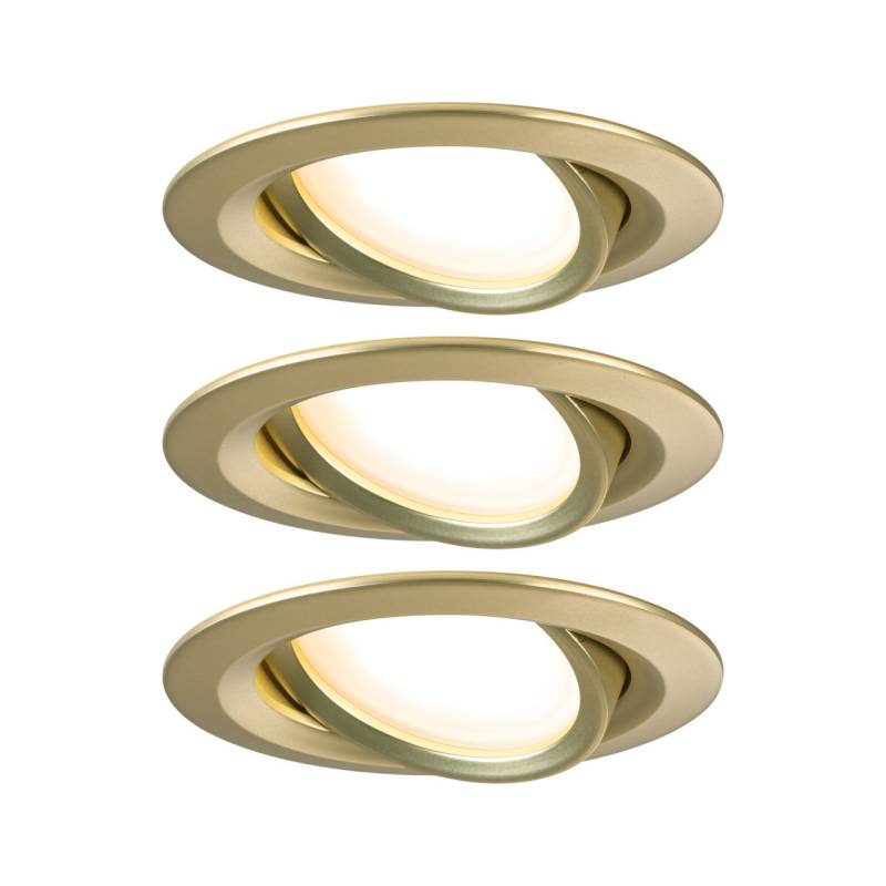 Paulmann LED-Einbauleuchte Nova 3x 6 W schwenkbar dimmbar gold matt von Paulmann