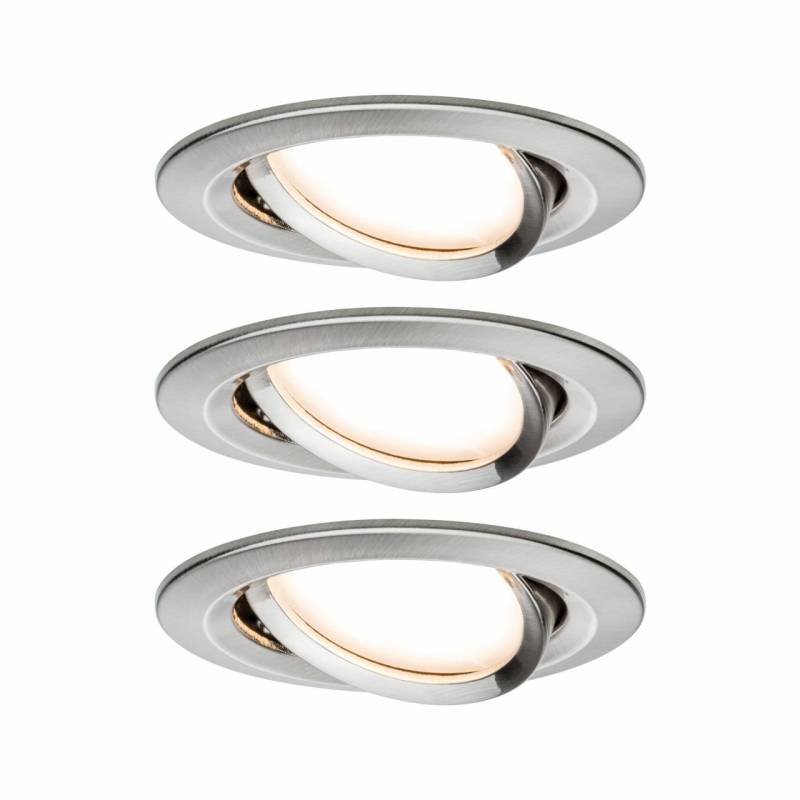 Paulmann LED Einbauleuchte Nova Coin 3er Set Ø 8,4 cm schwenkbar dimmbar von Paulmann