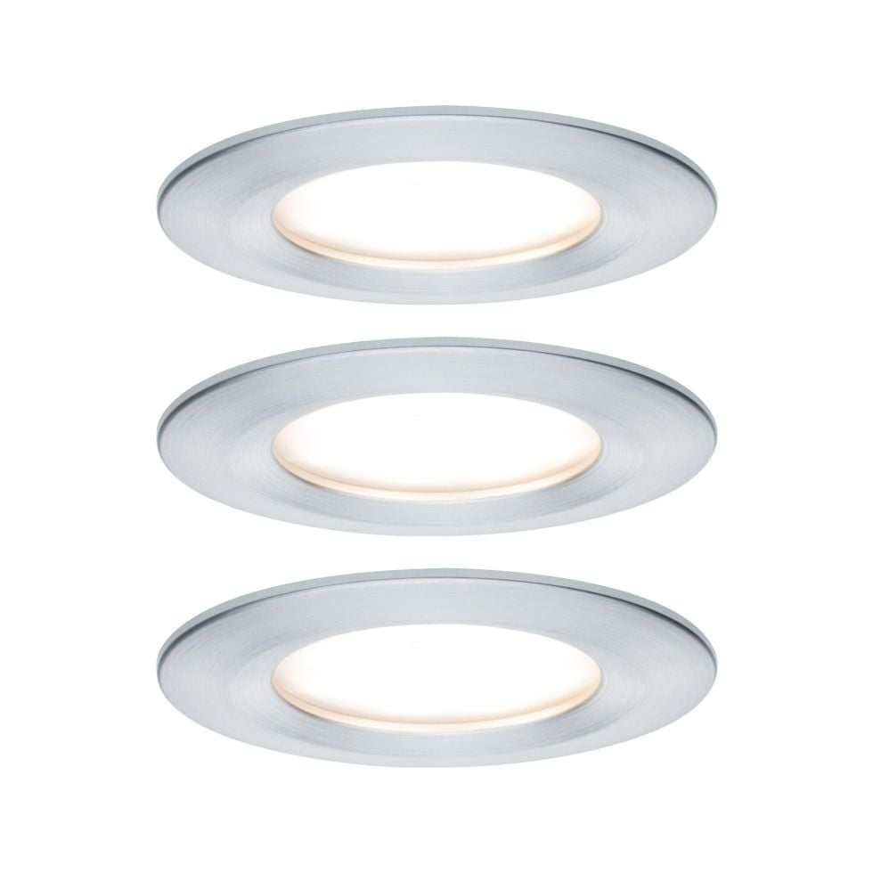 Paulmann LED Einbauleuchte Nova Coin 3er Set alu Ø 7,8 cm starr warmweiß von Paulmann