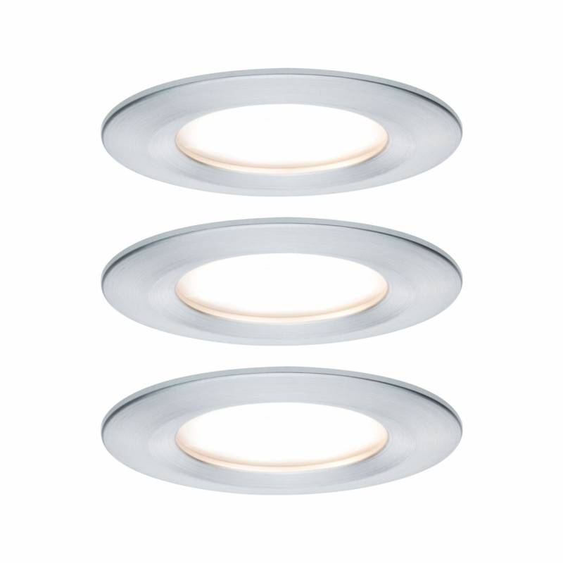 Paulmann LED Einbauleuchte Nova Coin 3er Set alu Ø 7,8 cm starr warmweiß von Paulmann