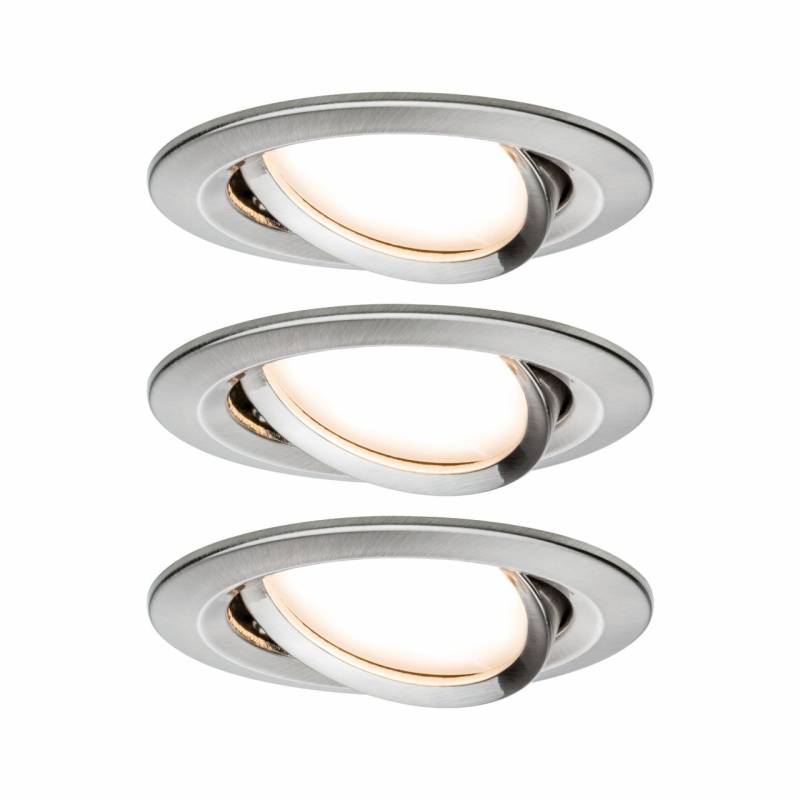 Paulmann LED Einbauleuchte Nova Coin 3er Set eisen 8,4 cm warmweiß von Paulmann
