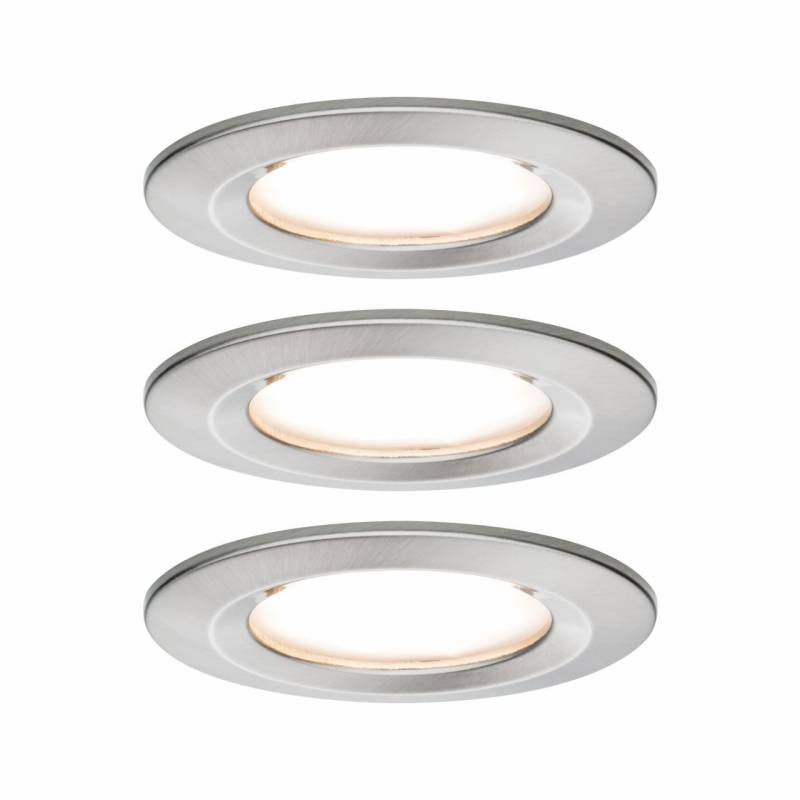 Paulmann LED Einbauleuchte Nova Coin 3er Set eisen Ø 7,8 cm starr warmweiß von Paulmann