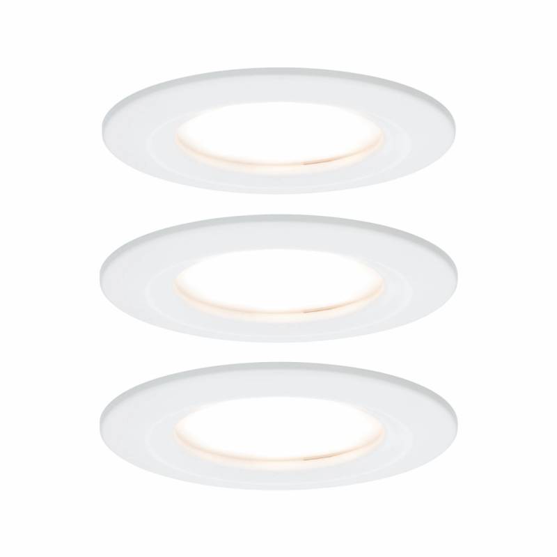 Paulmann LED Einbauleuchte Nova Coin 3er Set weiß 7,8 cm starr warmweiß von Paulmann
