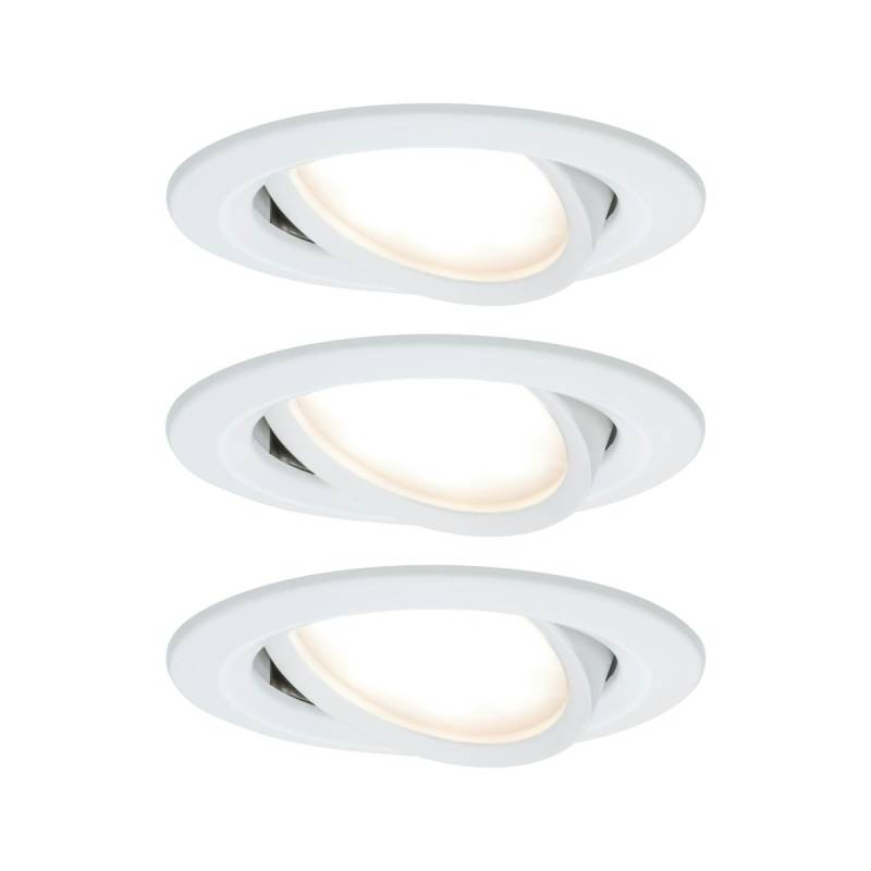 Paulmann LED Einbauleuchte Nova Plus Coin Basisset schwenkbar Weiß matt von Paulmann
