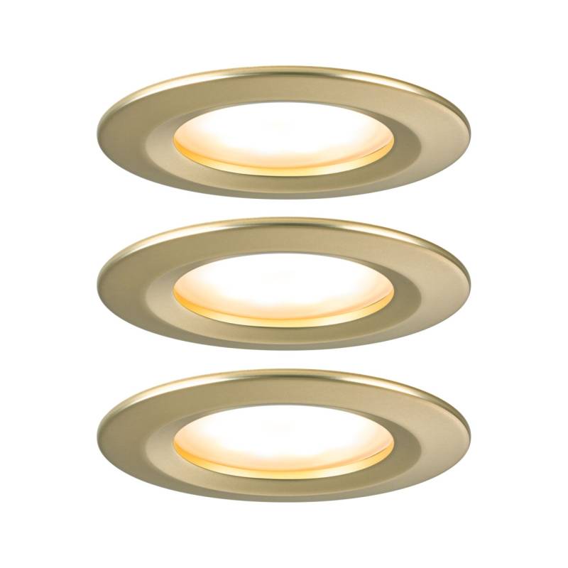 Paulmann LED-Einbauleuchten Set Nova 3x 6W starr gold von Paulmann