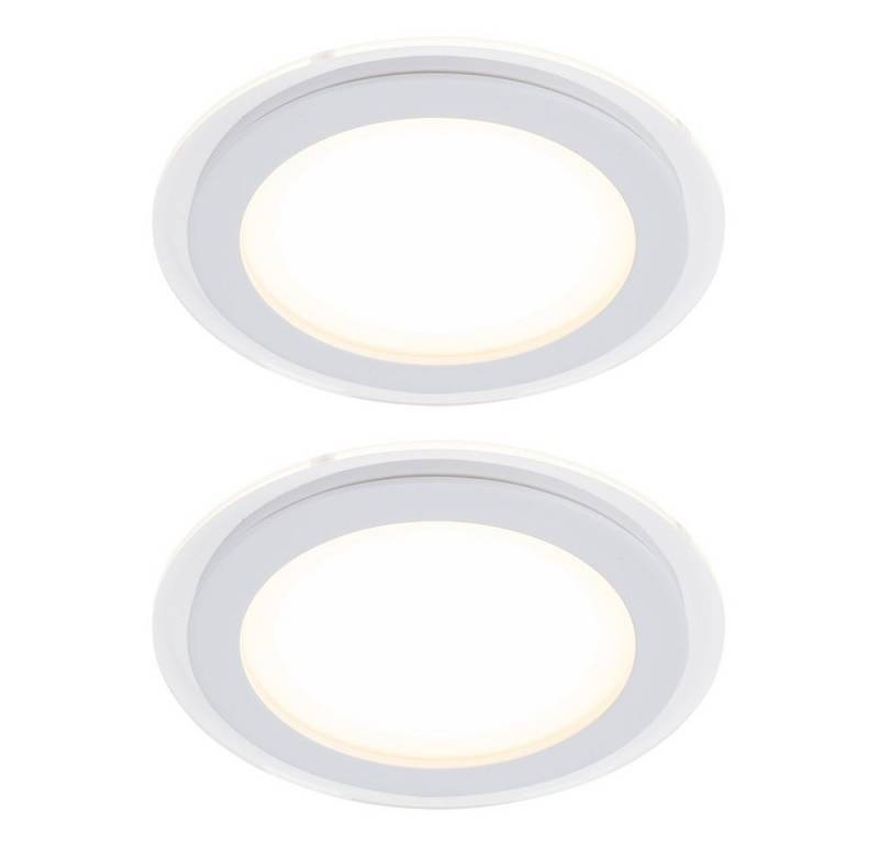 Paulmann LED Einbaustrahler, LED-Leuchtmittel fest verbaut, Warmweiß, 2er Set Design LED Einbau Strahler 7,5 W Spot Wand Decken Leuchte weiß von Paulmann