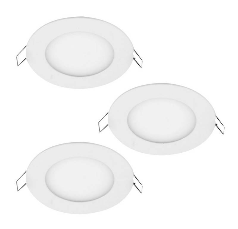 Paulmann LED Einbaustrahler, LED-Leuchtmittel fest verbaut, Warmweiß, 3er LED Set Einbau Alu Strahler rund Gästezimmer Spot Lampen 1-flg von Paulmann
