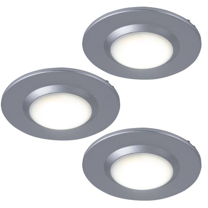 Paulmann LED Einbaustrahler, LED-Leuchtmittel fest verbaut, Neutralweiß, LED Einbaustrahler IP44 Badezimmerleuchte Deckenstrahler 3er Set von Paulmann