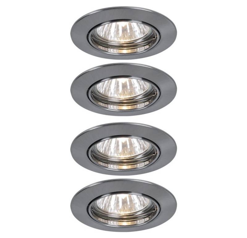 Paulmann LED Einbaustrahler, Leuchtmittel nicht inklusive, 4er Set Einbau Leuchten Strahler Spots Eisen Alu Beleuchtung drehbar von Paulmann