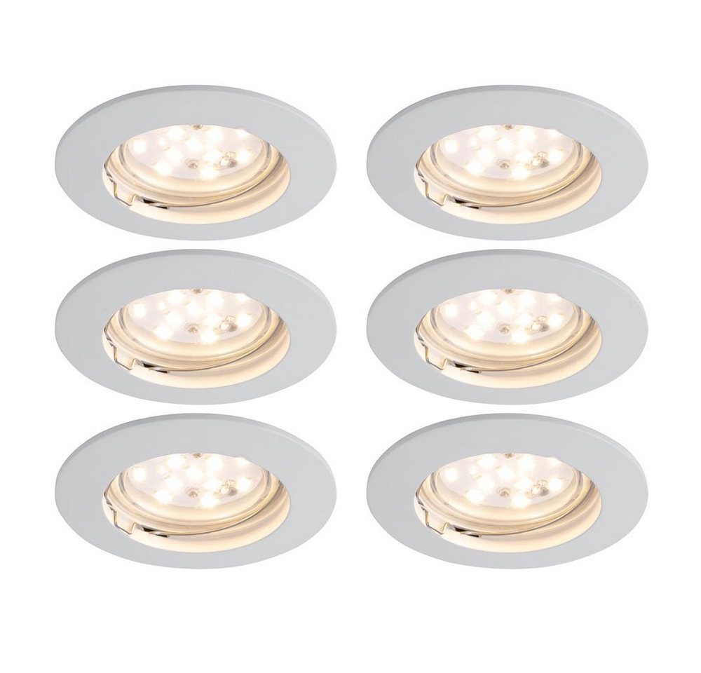 Paulmann LED Einbaustrahler, Leuchtmittel nicht inklusive, 6er Set Einbau Leuchten Licht Strahler Spots Alu Beleuchtung drehbar von Paulmann