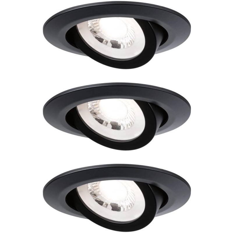 Paulmann LED-Einbaustrahler 3er Set Schwarz matt schwenkbar von Paulmann