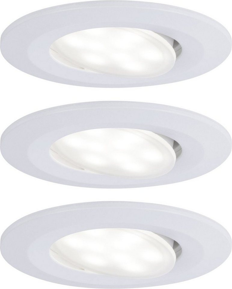 Paulmann LED Einbaustrahler Paulmann HomeSpa 3er Set LED Einbauleuchte Calla, Inkl. Leuchtmittel, Dimmbar nicht Smart Home-fähig ohne Bewegungsmelder von Paulmann