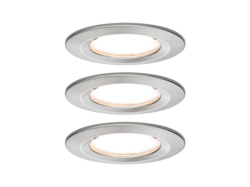 Paulmann LED Einbaustrahler Paulmann LED Einbauleuchte Nova Coin 3er Set eisen, Inkl. Leuchtmittel, Nicht dimmbar nicht Smart Home-fähig ohne Bewegungsmelder von Paulmann