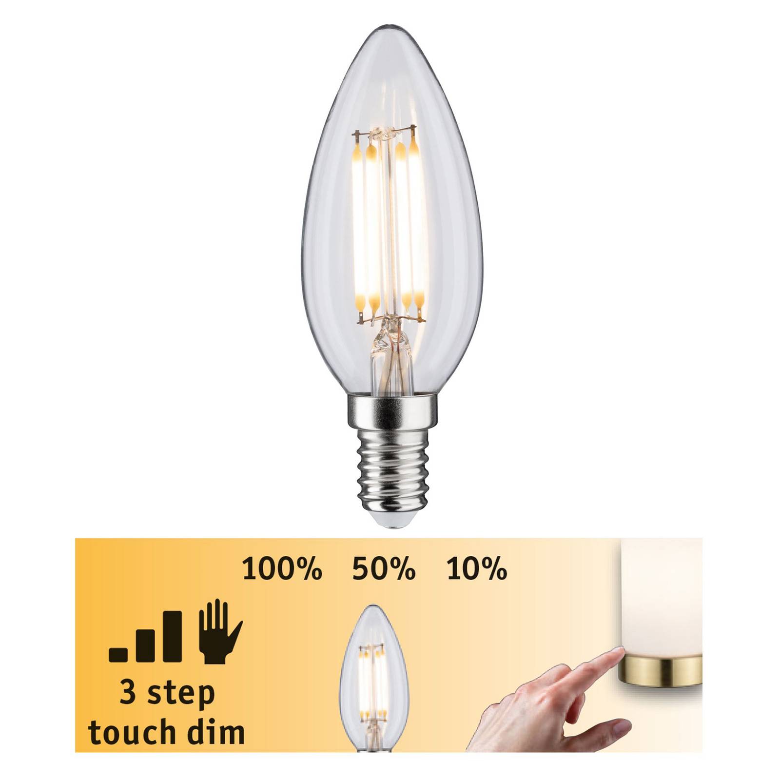 Paulmann LED-Kerze E14 5W Filament 3-step-dim von Paulmann