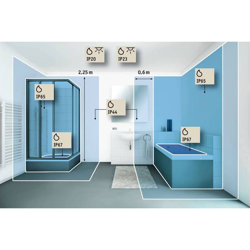 Paulmann Jora LED-Kosmetikspiegel, IP44 mit Schalter, silber von Paulmann