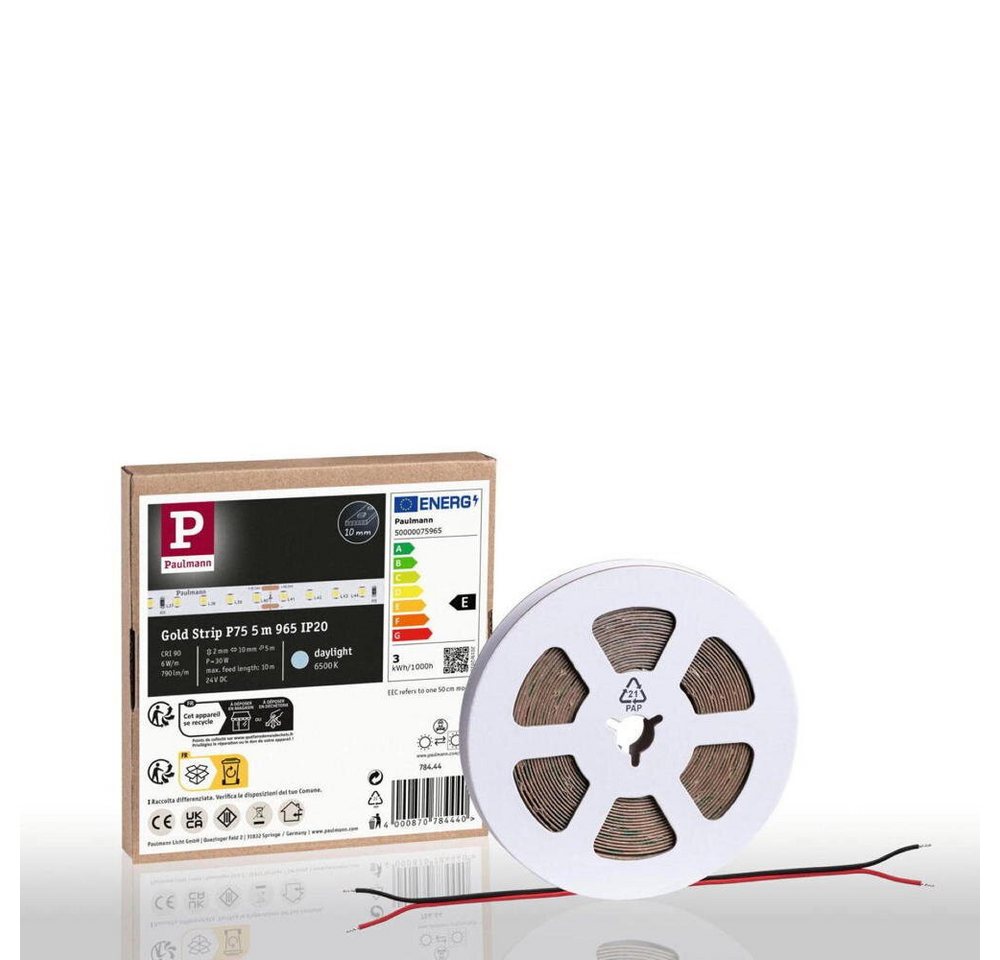 Paulmann LED Lichtleiste ProStrip, Lichtfarbe: 6500 K, Länge: 5000 mm, Leuchtmittel enthalten: Ja, fest verbaut, LED,, Kaltweiß Paulmann LED Lichtleiste ProStrip, Lichtfarbe: 6500 K, Länge: 5000 mm, Leuchtmittel enthalten: Ja, fest verbaut, LED,, Kaltweiß von Paulmann