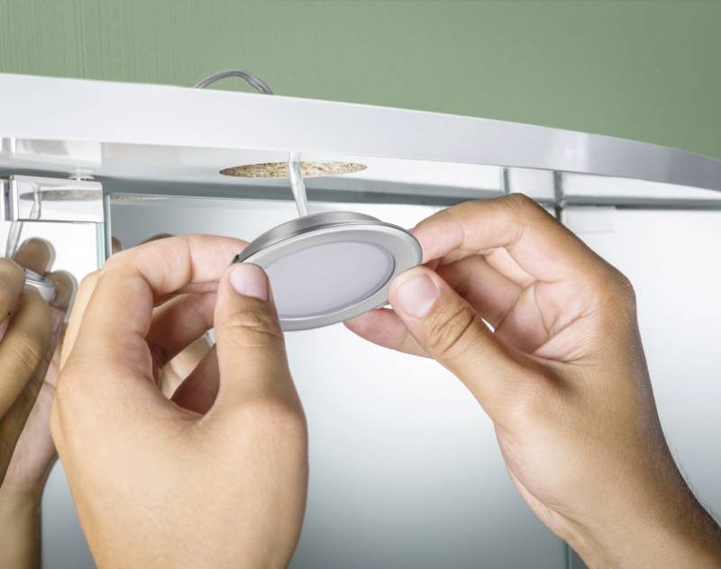 Paulmann LED Möbel-Einbauleuchte eisen gebürstet Ø 6,5 cm warmweiß 3er Set von Paulmann