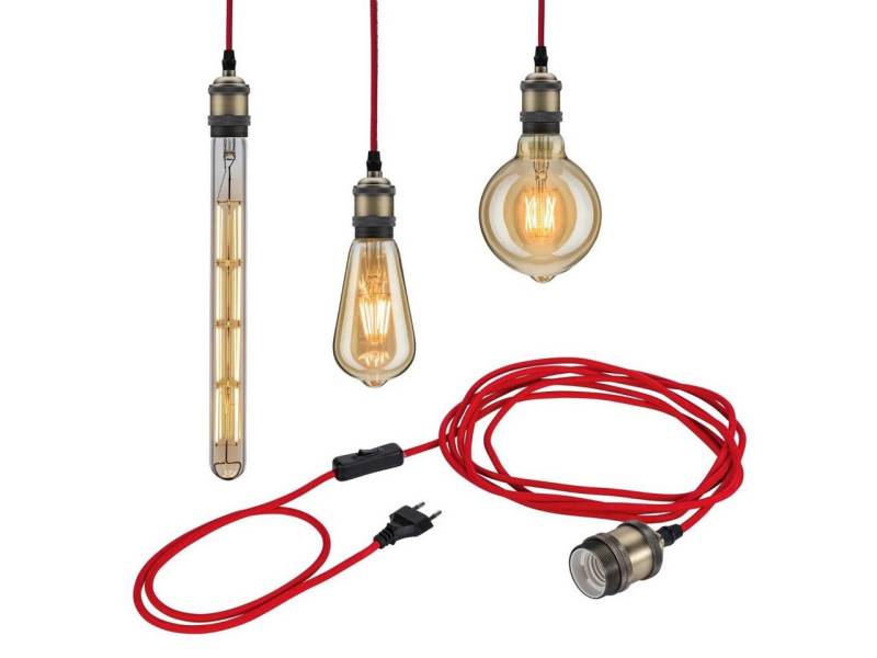 Paulmann LED Pendelleuchte Paulmann Neordic Pendelleuchte Eldar rot-brüniert, Ohne Leuchtmittel, Dimmbar nicht Smart Home-fähig ohne Bewegungsmelder von Paulmann