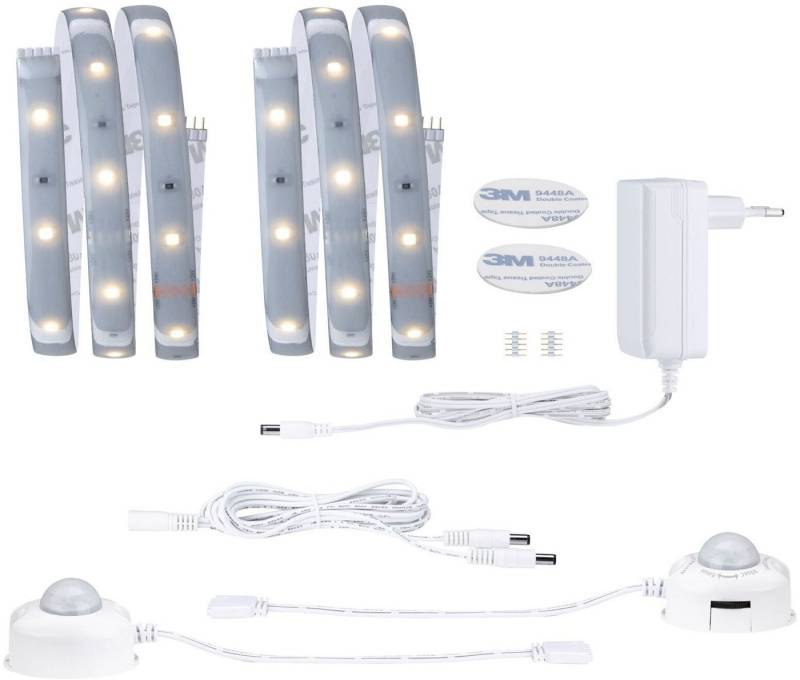 Paulmann LED-Streifen MaxLED 250 Comfort Set für Doppelbett 1m 2700K 2x4W 24VA Silber, 2-flammig von Paulmann