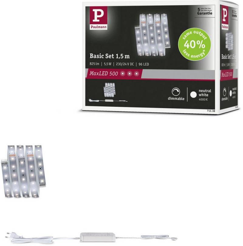Paulmann LED-Streifen MaxLED 500 LED Strip Neutralweiß Basisset Paulmann LED-Streifen MaxLED 500 LED Strip Neutralweiß Basisset von Paulmann