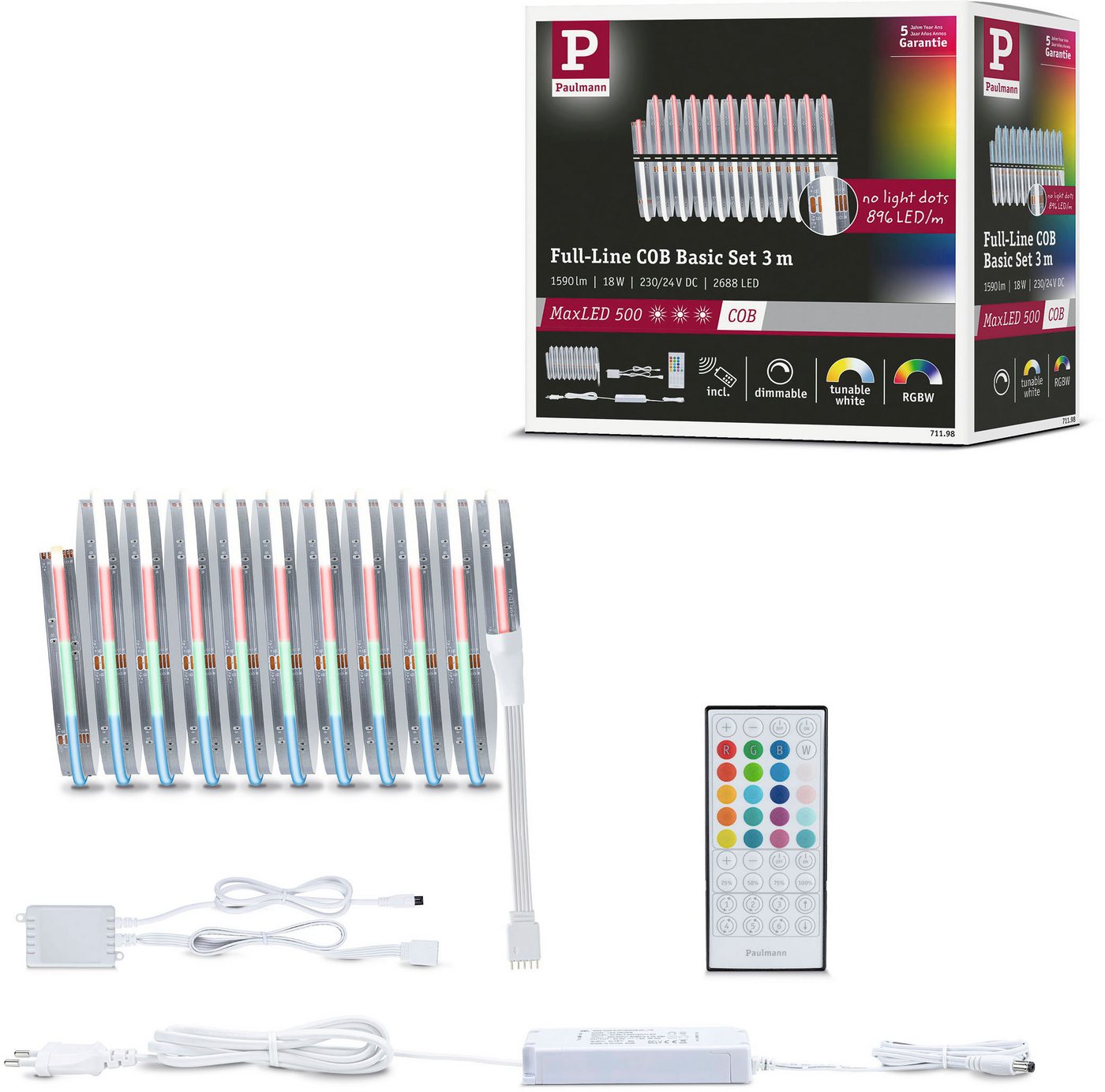 Paulmann LED-Streifen MaxLED 500 LED Strip RGBW 530lm/m 896 LEDs/m RGBW, Memoryfunktion, Farbwechsler, Farbsteuerung, Dimmer Paulmann LED-Streifen MaxLED 500 LED Strip RGBW 530lm/m 896 LEDs/m RGBW, Memoryfunktion, Farbwechsler, Farbsteuerung, Dimmer von Paulmann