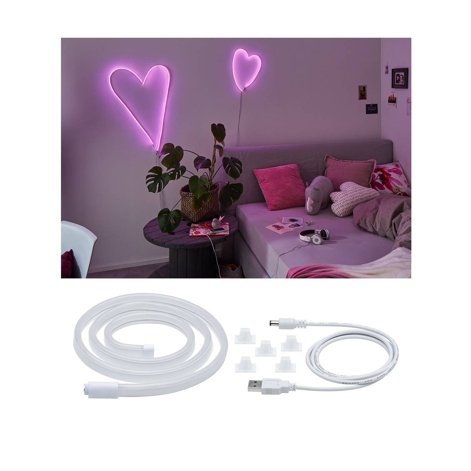 Paulmann LED-Strip Neon Colorflex USB 1m pink von Paulmann