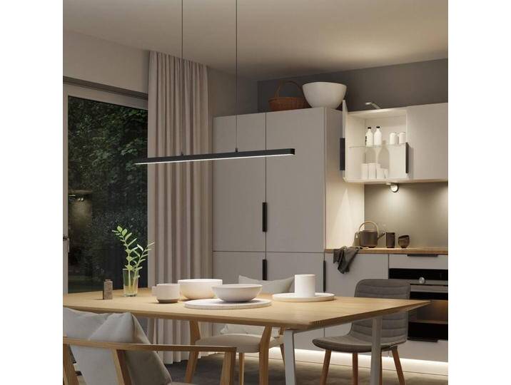 Paulmann Smarte Hängelampe Lento, dimmbar, schwarz, für Wohn- / Esszimmer, Aluminium, Modern, Smart Home Pendelleuchte von Paulmann