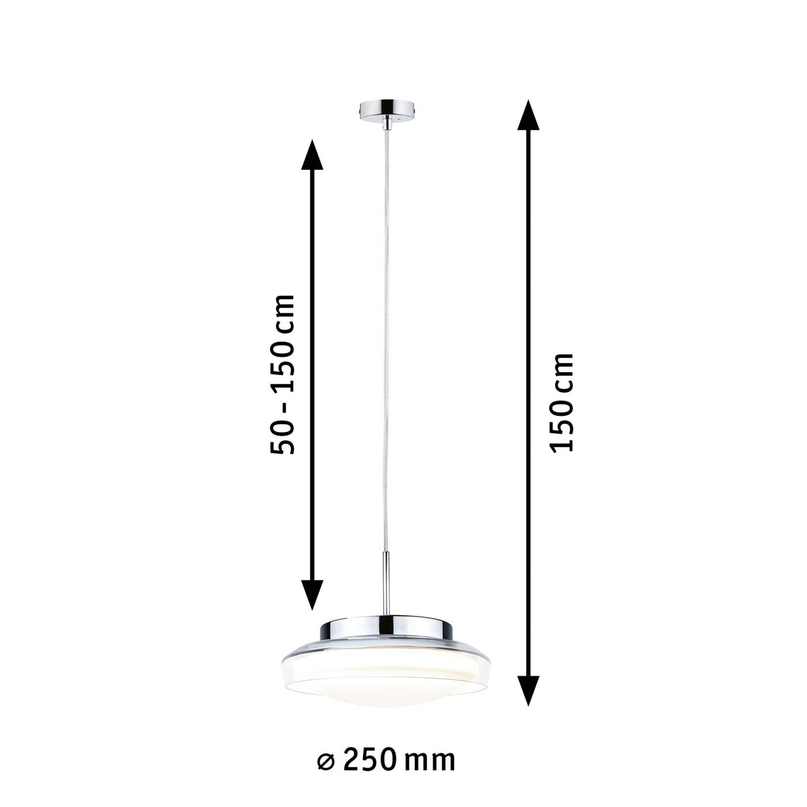 Paulmann Luena LED-Hängeleuchte IP44 chrom Ø25cm von Paulmann