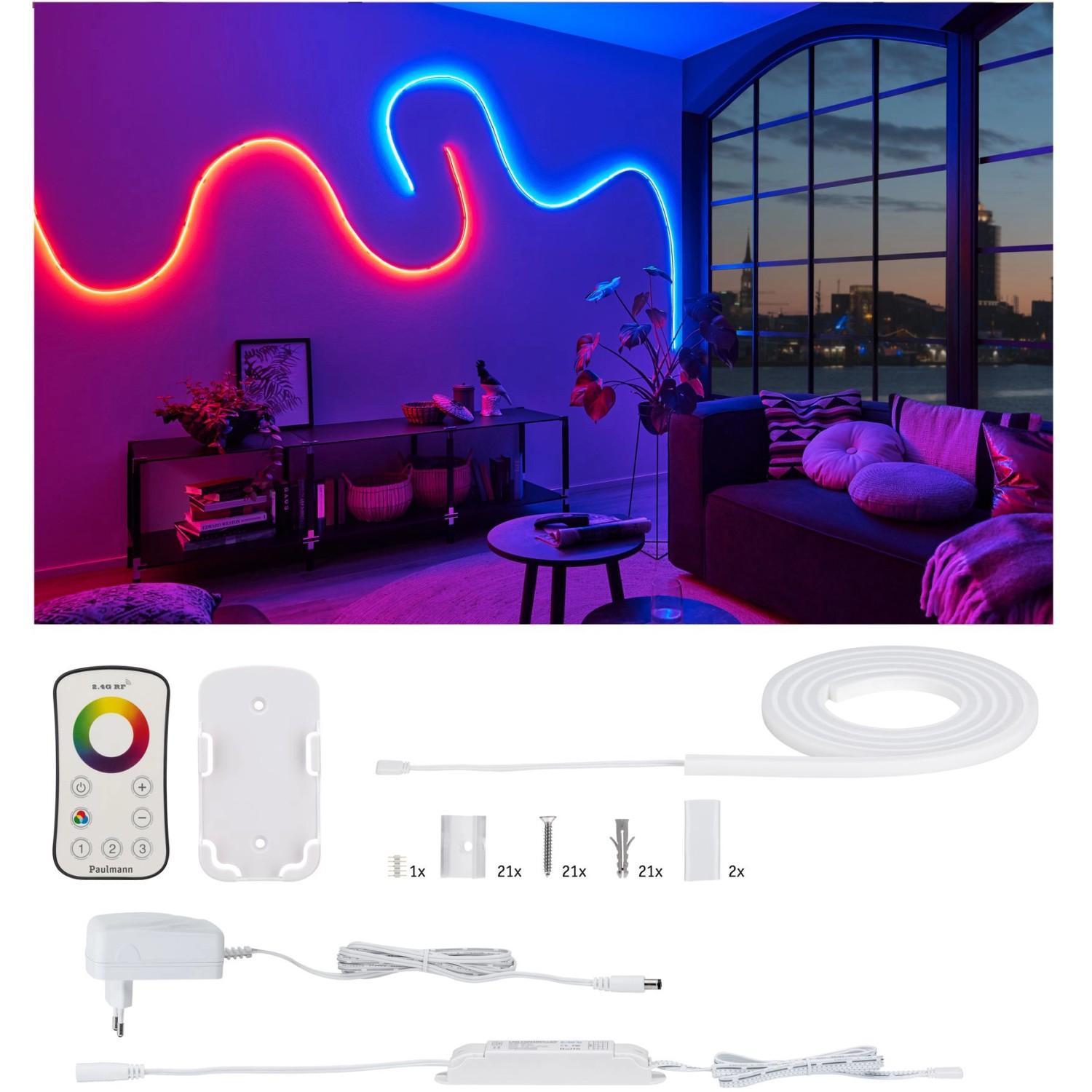 Paulmann MaxLED Flow Basis-Set 1,5 m RGB 13,5W inkl. Funk-Fernbedienung Paulmann MaxLED Flow Basis-Set 1,5 m RGB 13,5W inkl. Funk-Fernbedienung von Paulmann