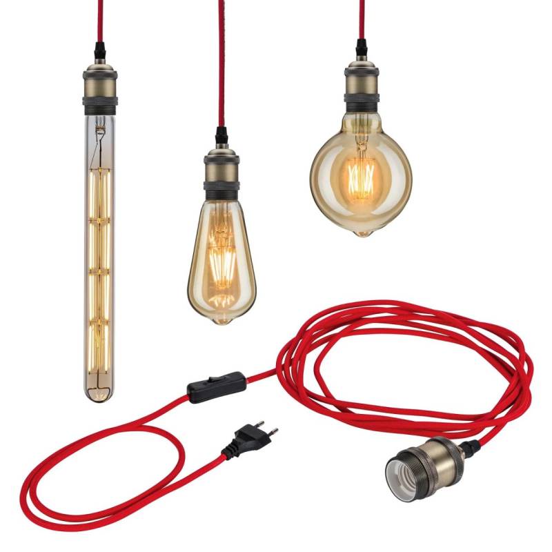 Paulmann Neordic Pendelleuchte Eldar rot-brüniert 4 cm E27 20 W dimmbar von Paulmann