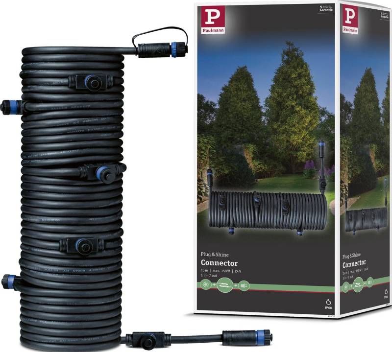 Paulmann Outdoor Plug&Shine 15m IP68 Lampen-Verbindungskabel, (1500 cm), 1 in - 7 out von Paulmann