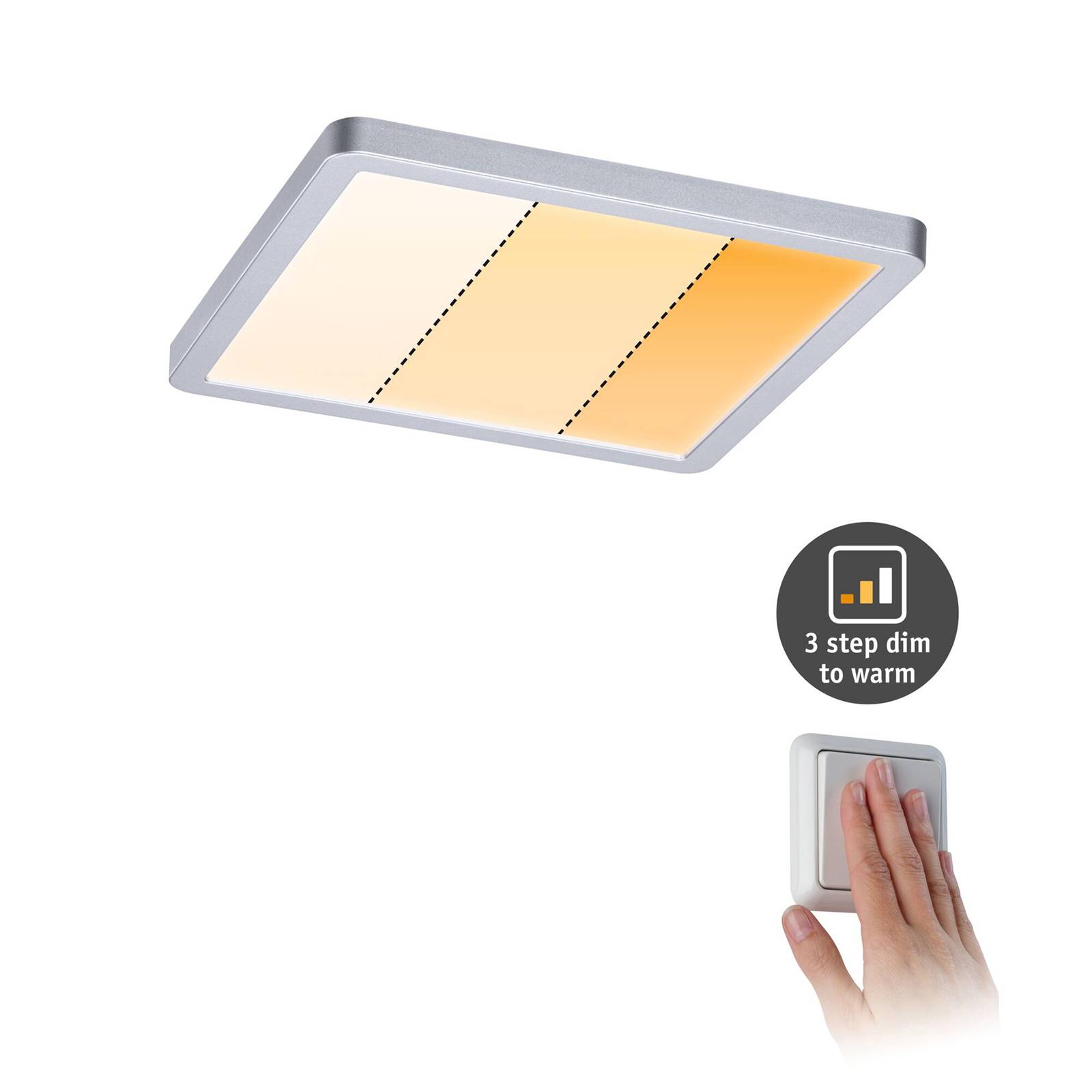 Paulmann Areo Panel dimtowarm eckig chrom 17,5cm von Paulmann
