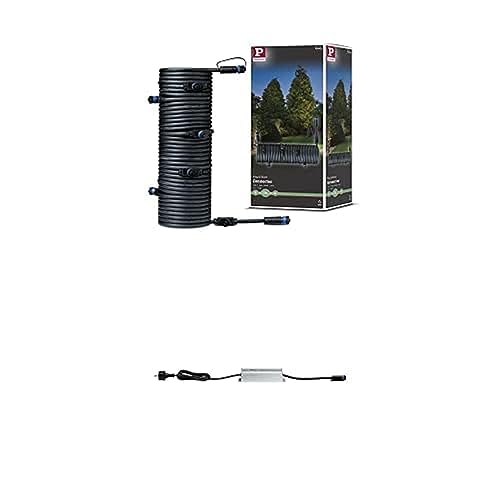 Paulmann Plug & Shine Set aus Connector 15m 1in-7out IP68 2x1,5mm² 93931 Verbindungskabel + Power Supply IP44 230/24V DC 75W 98849 Trafo Transformator 18.6 x 6.4 x 4 cm von Paulmann