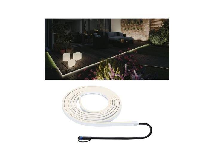 Paulmann Plug & Shine Smooth LED-Stripe 3.000K 5 m Smooth, dimmbar, weiß / opal, Kunststoff, Modern von Paulmann
