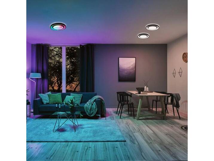 Paulmann LED Deckenlampe Rainbow, dimmbar, schwarz, für Wohn- / Esszimmer, Metall, Modern, LED Deckenleuchte von Paulmann