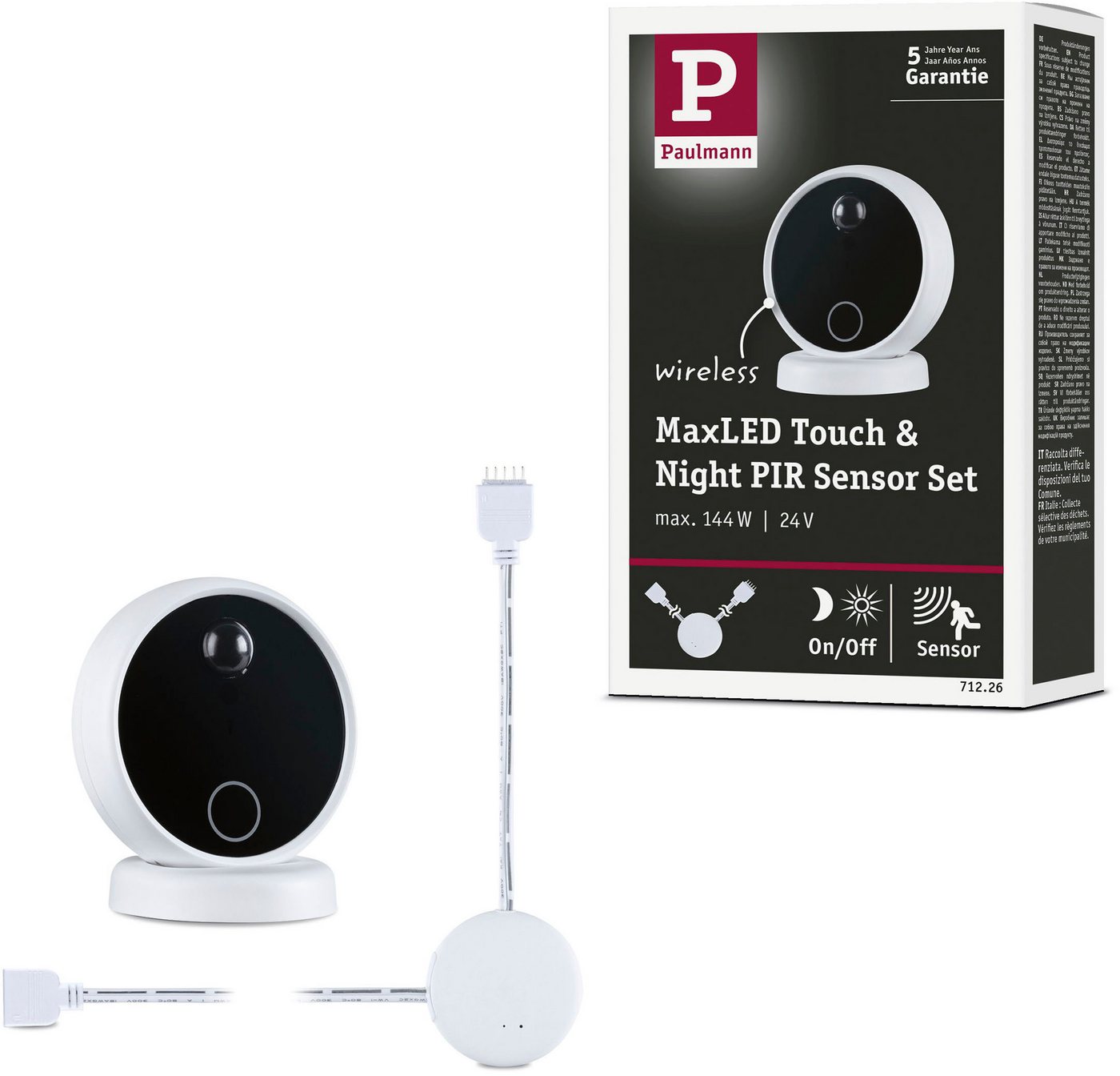 Paulmann Sensor MaxLED DC 24V max. 144W Weiß, Schwarz, (2-St), Memoryfunktion, Dimmer, Ein-/Ausschalter von Paulmann