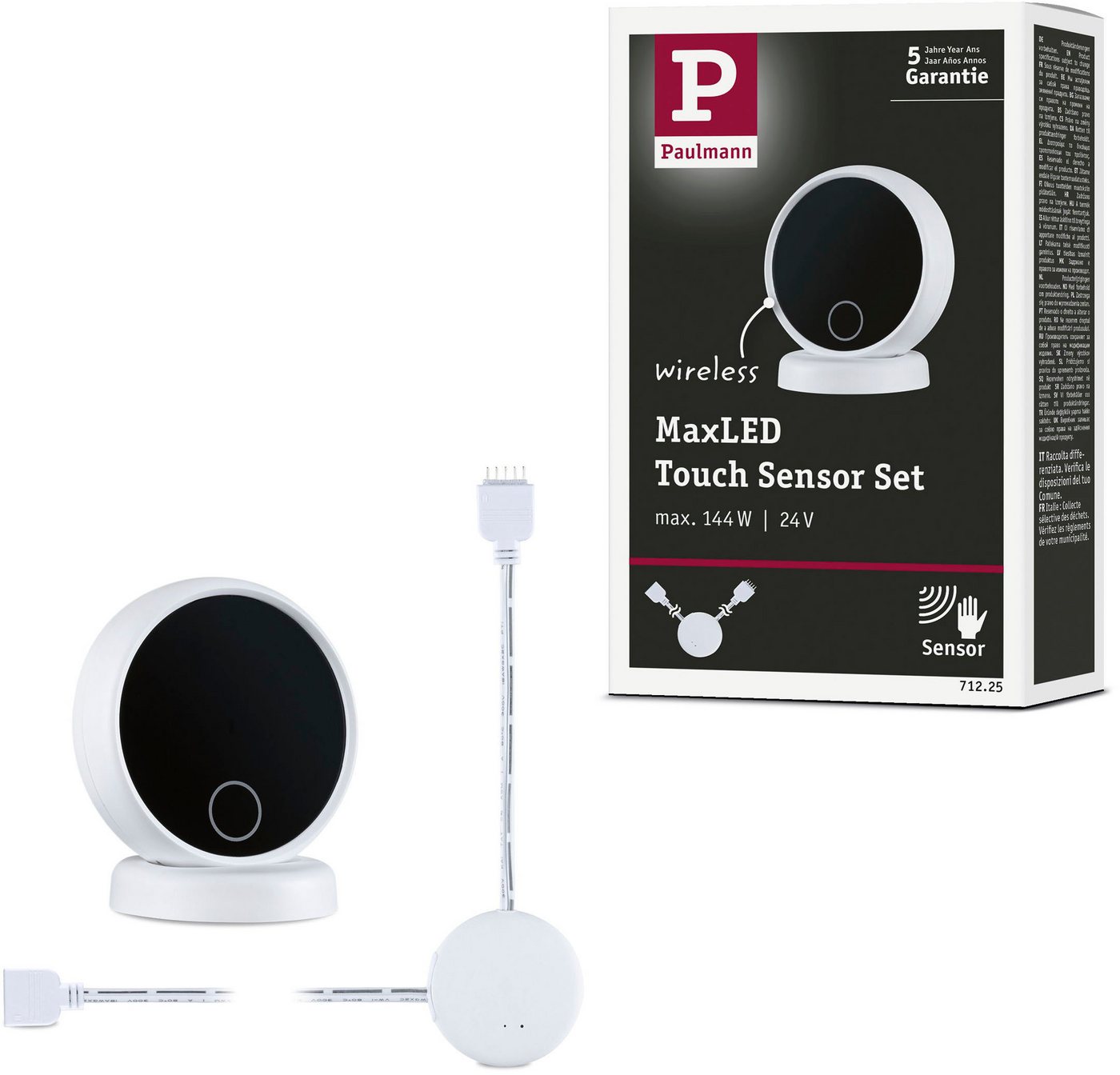 Paulmann Sensor MaxLED Sensor DC 24V max. 144W Weiß, Schwarz, (2-St), Memoryfunktion, Dimmer, Ein-/Ausschalter von Paulmann