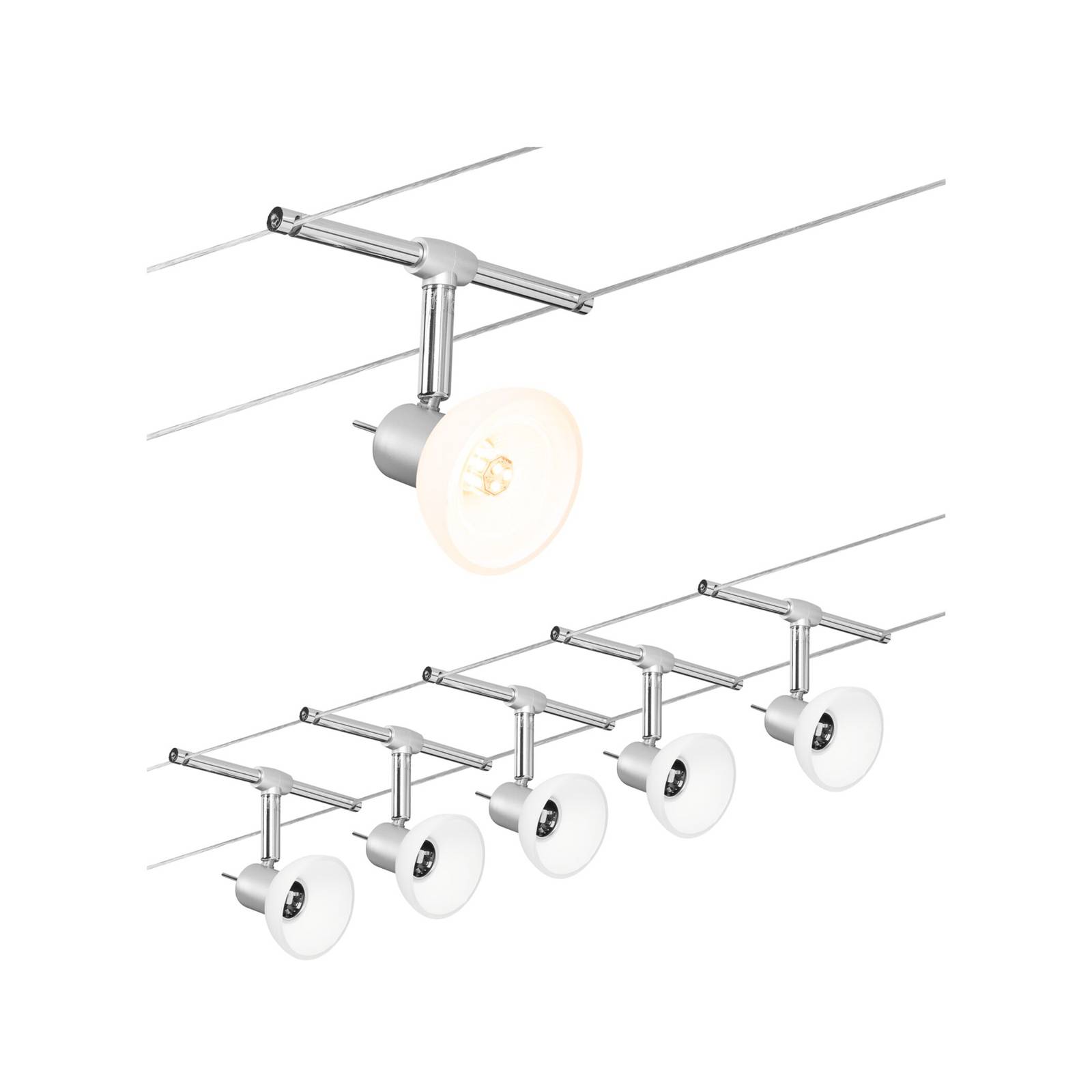 Paulmann Sheela Seilsystem 5fl. chrom matt Paulmann Sheela Seilsystem 5fl. chrom matt von Paulmann