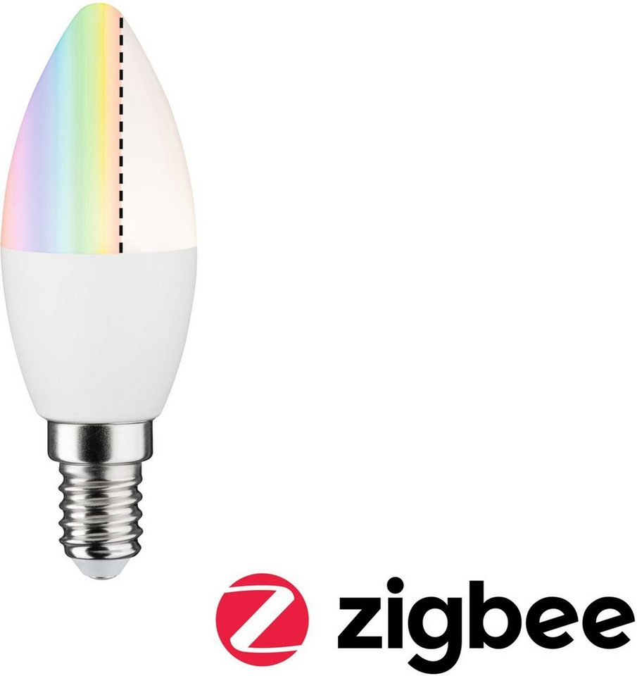 Paulmann LED-Leuchtmittel Smart Home Zigbee Kerze 6,3 W Matt E14 RGBW, E14, 1 St., Farbwechsler von Paulmann