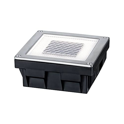 Paulmann 937.74 Special Line Solar Cube/Box LED IP67 Warmweiß 0,24W 93774 Solarleuchte Outdoor Bodenleuchte Außenleuchte Pflasterstein, 10 x 10 cm, Edelstahl, Klar von Paulmann