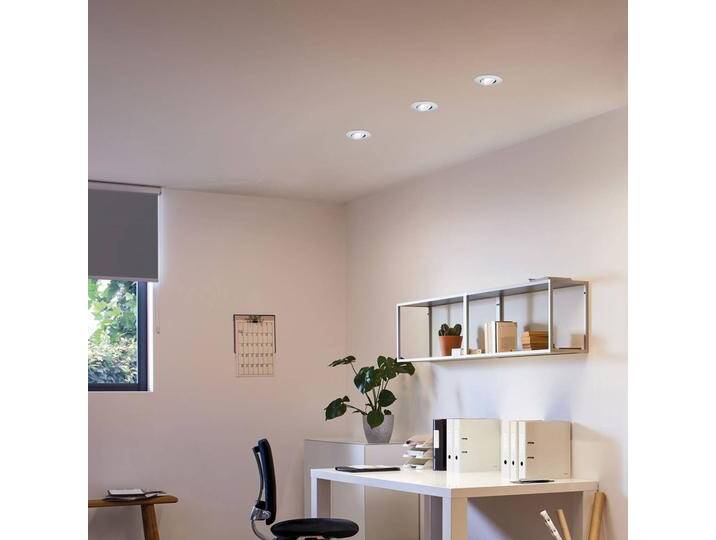 Paulmann Spot Nova Plus, 3er Set CCT dimmbar, alu / grau / zink, für Wohn- / Esszimmer, Aluminium, Modern, Smart Home Einbaulampe von Paulmann