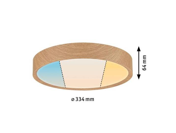 Paulmann Deckenlampe Tega, Holz hell, für Badezimmer, Kunststoff, Modern, Deckenlampe von Paulmann