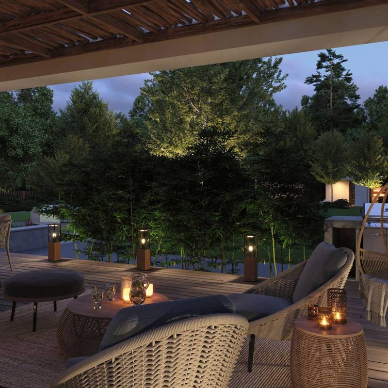 Paulmann Timba Sockelleuchte mit Holz, Höhe 60 cm von Paulmann