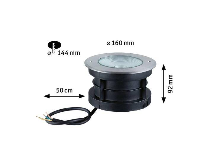 Paulmann Vanea LED-Bodeneinbauleuchte IP67, Ø 16cm, alu / grau / zink, Aluminium, Modern, LED Bodeneinbauleuchte von Paulmann