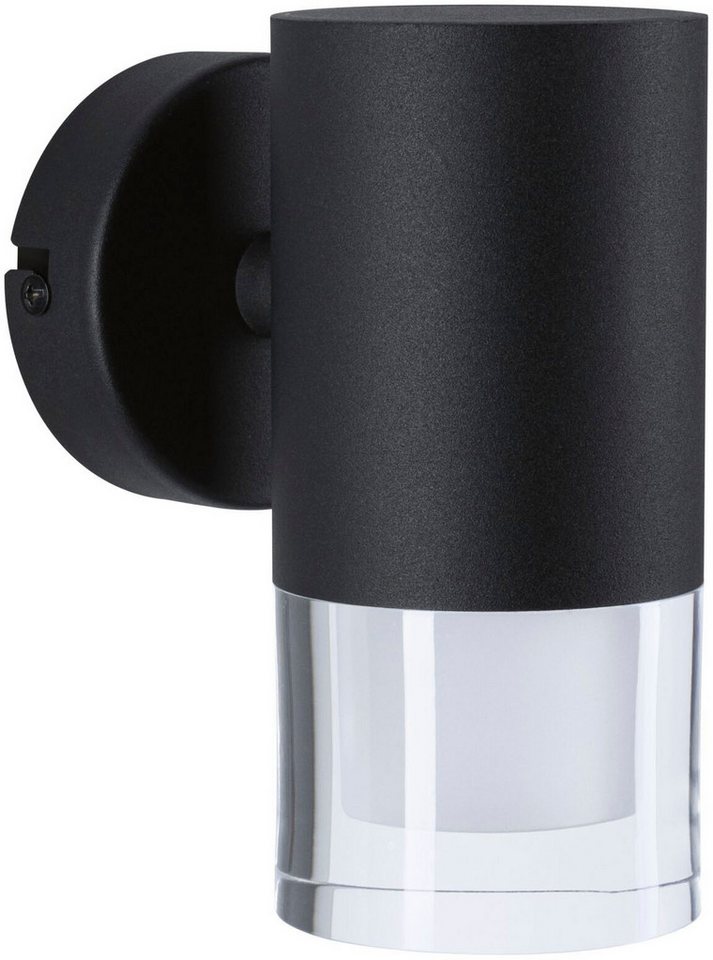 Paulmann Wandleuchte Selection Bathroom Wand-/Deckenleuchte Kame IP44 Signalschwarz, LED fest integriert, Warmweiß von Paulmann